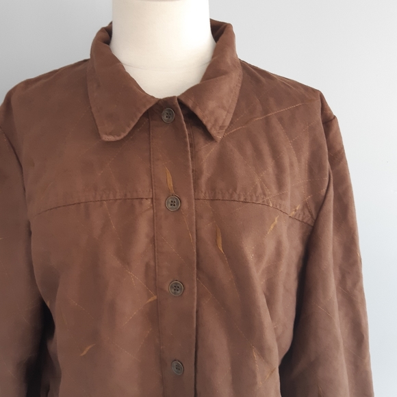 Soft Works long sleeves Women's Button Down Shirt Size 16, brown looks new - Picture 6 of 9